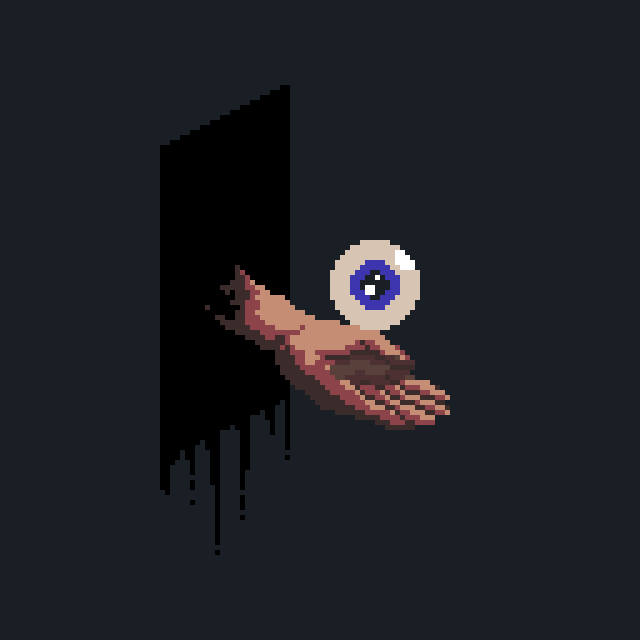 Surrealistic hand and eye
